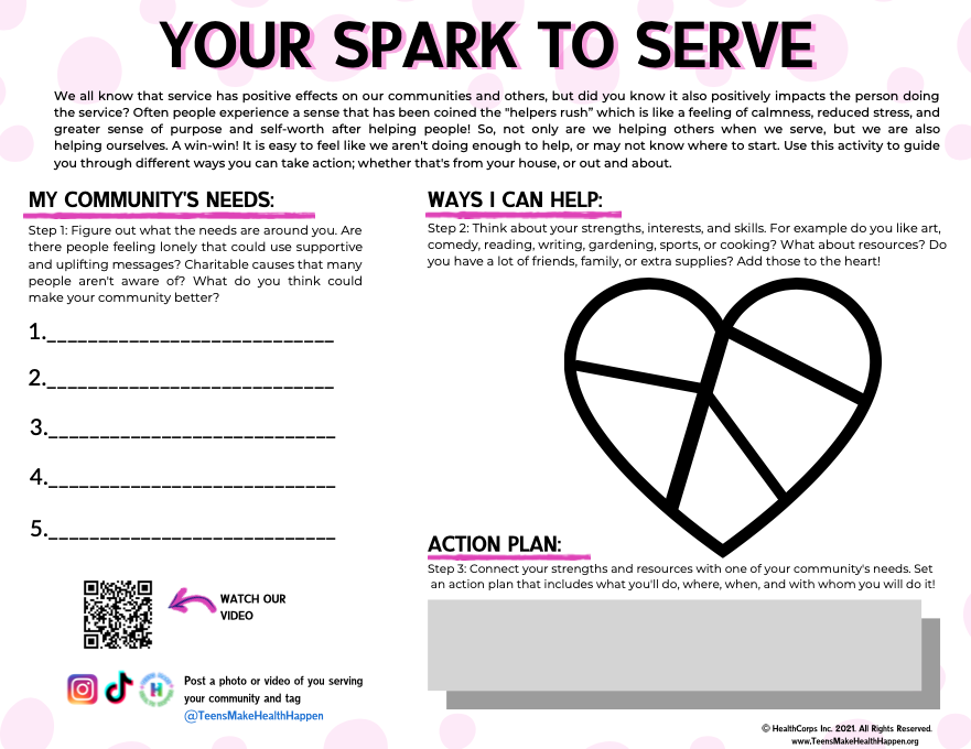 Your Spark to Serve Wellness Activity